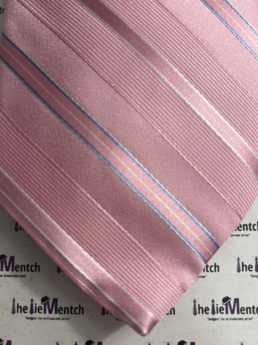 BROOKS BROTHER Silk Pink With Stripes Tie(New Minor Flaw)